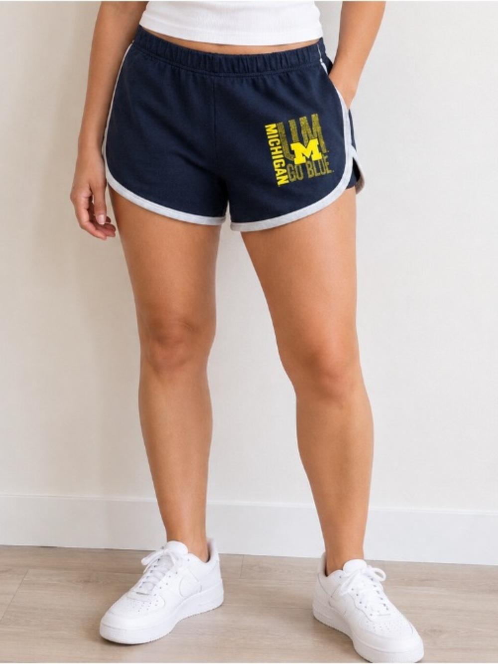 University of Michigan Go Blue Navy Athletic Shorts